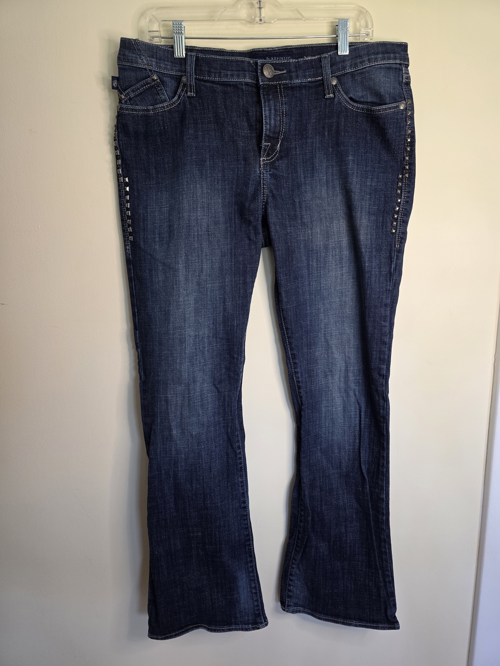 Rock & Republic Dark Indigo Kasandra Bootcut Jeans with Side Studs